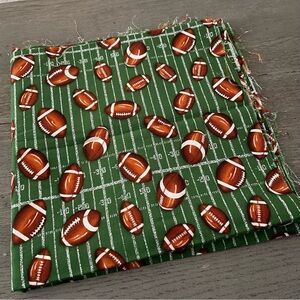 Green Football Patterned Scrap Fabric